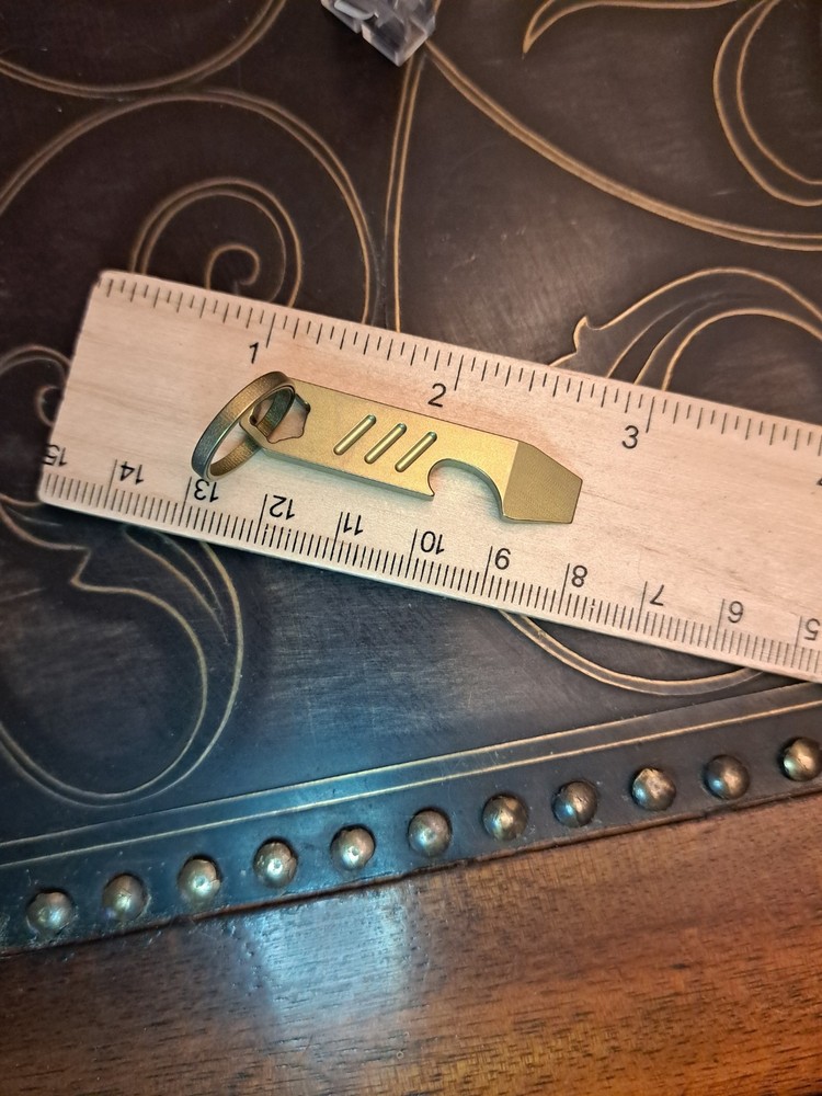 Mini EDC Anodized Gold Titanium Keychain Bottle Opener
