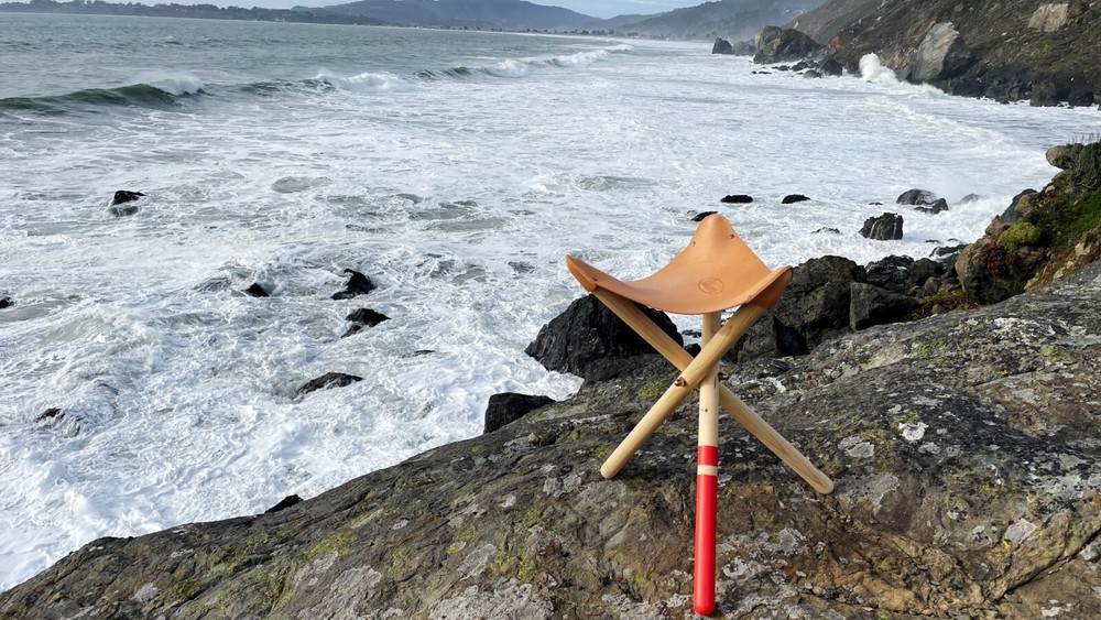 Bison Gears Tripod Leather Stool