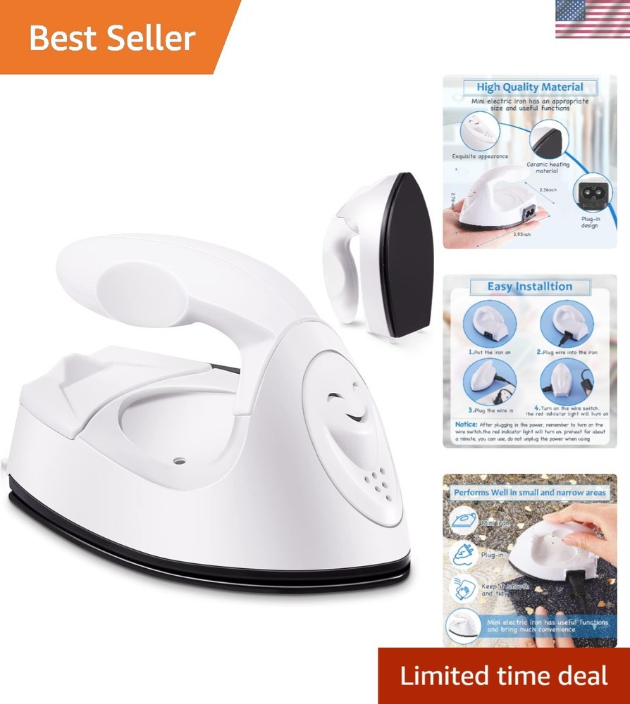 Compact Mini Craft Iron - Efficient 170°C Heat Press for DIY & Sewing Projects