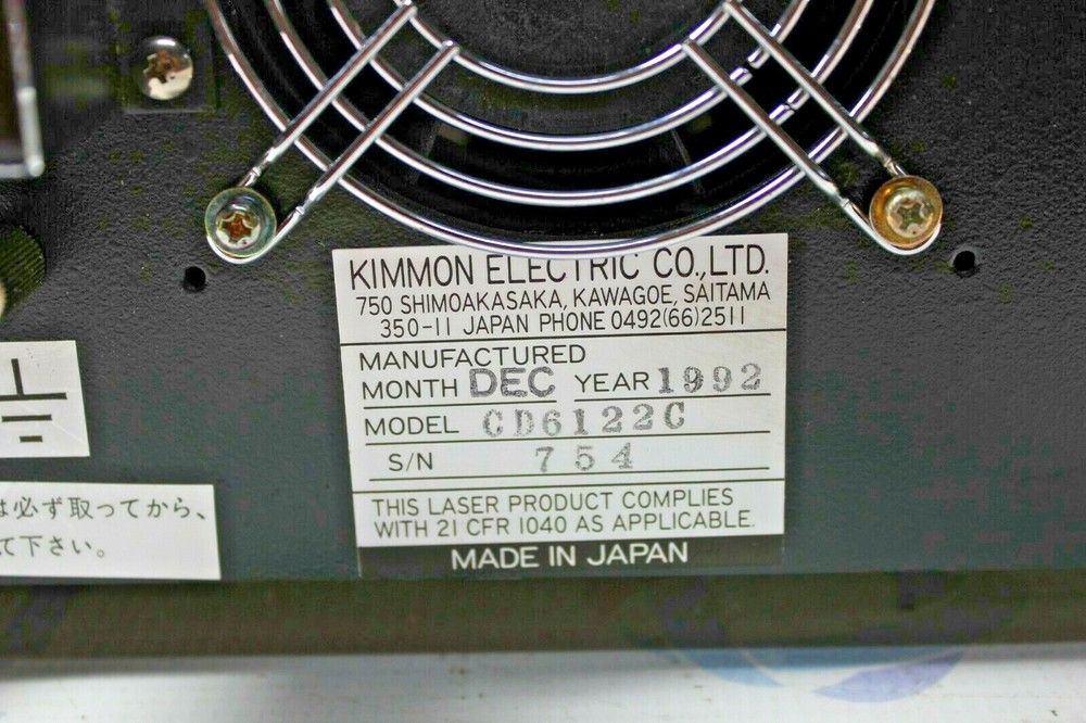 Kimmon Laser Model CD6122C HeCd Laser Head Power Supply