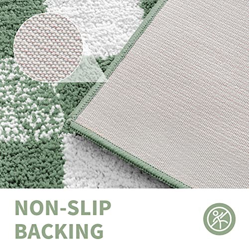 Checkered Bath mats for Bathroom 1'4" x 2' (Rectangular) Checkered-sage Green