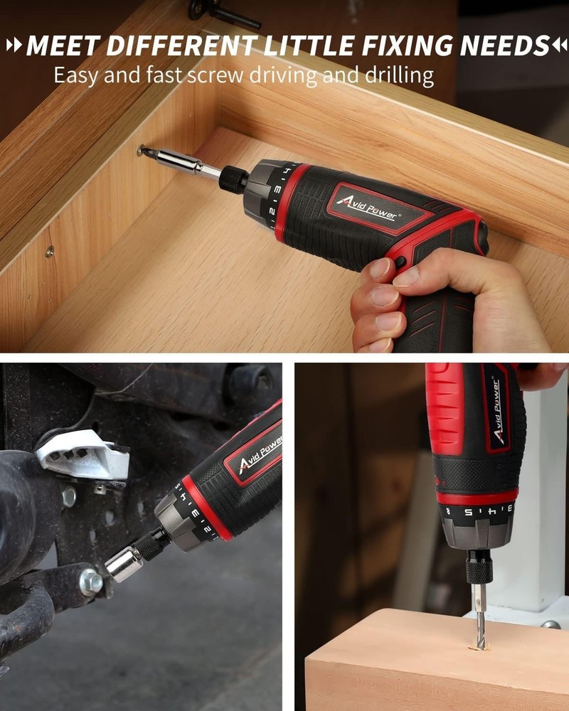 Compact Cordless Screwdriver with 50in-lbs Torque & LED Light for Precision