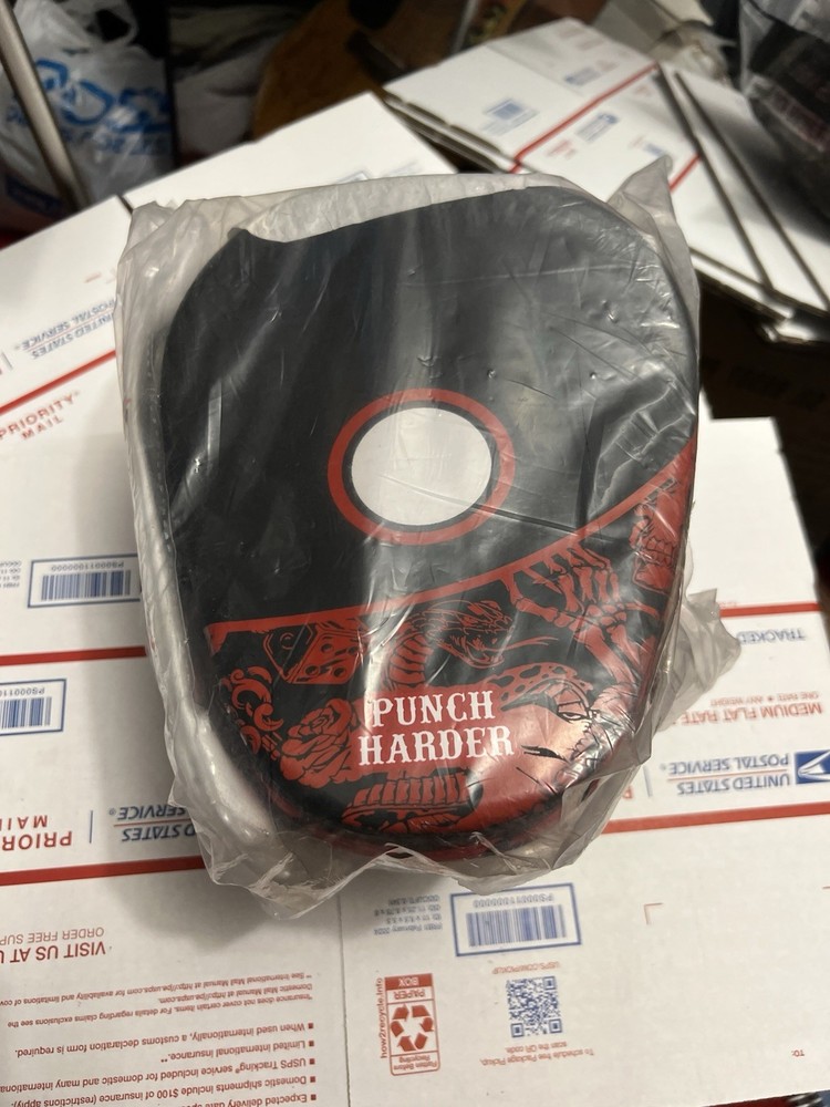 PUNCH HARDER” Hand Target Pad – Black/Red & White Set