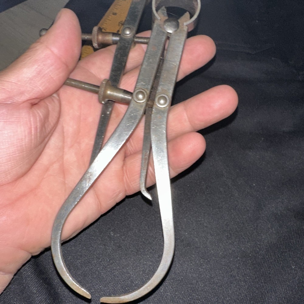 2 Goodell-Pratt INSIDE & OUTSIDE SPRING DIVIDER CALIPERS. Used Machinest Tools