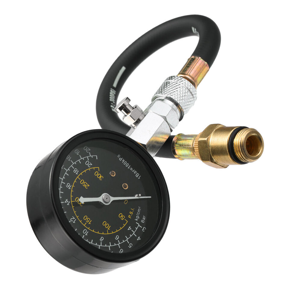 Engine Compression Tester Testing Gauge Gage Check Test Tool Kit with Hose 20bar