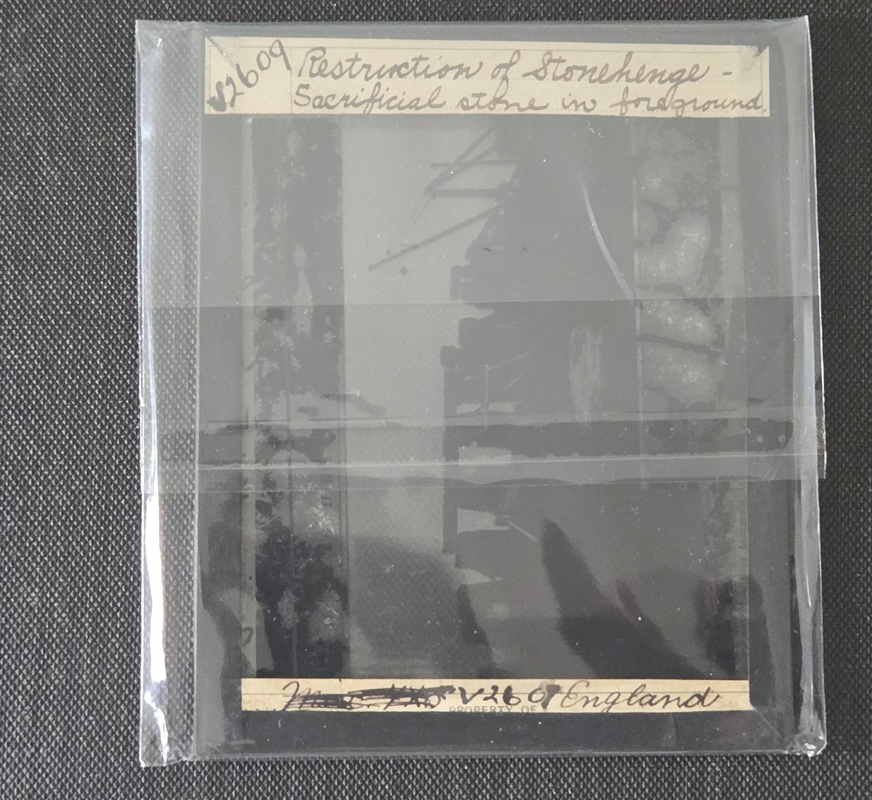 5 Antique Stonehenge Magic Lantern Slides - GWW Photographer - Glass Slides