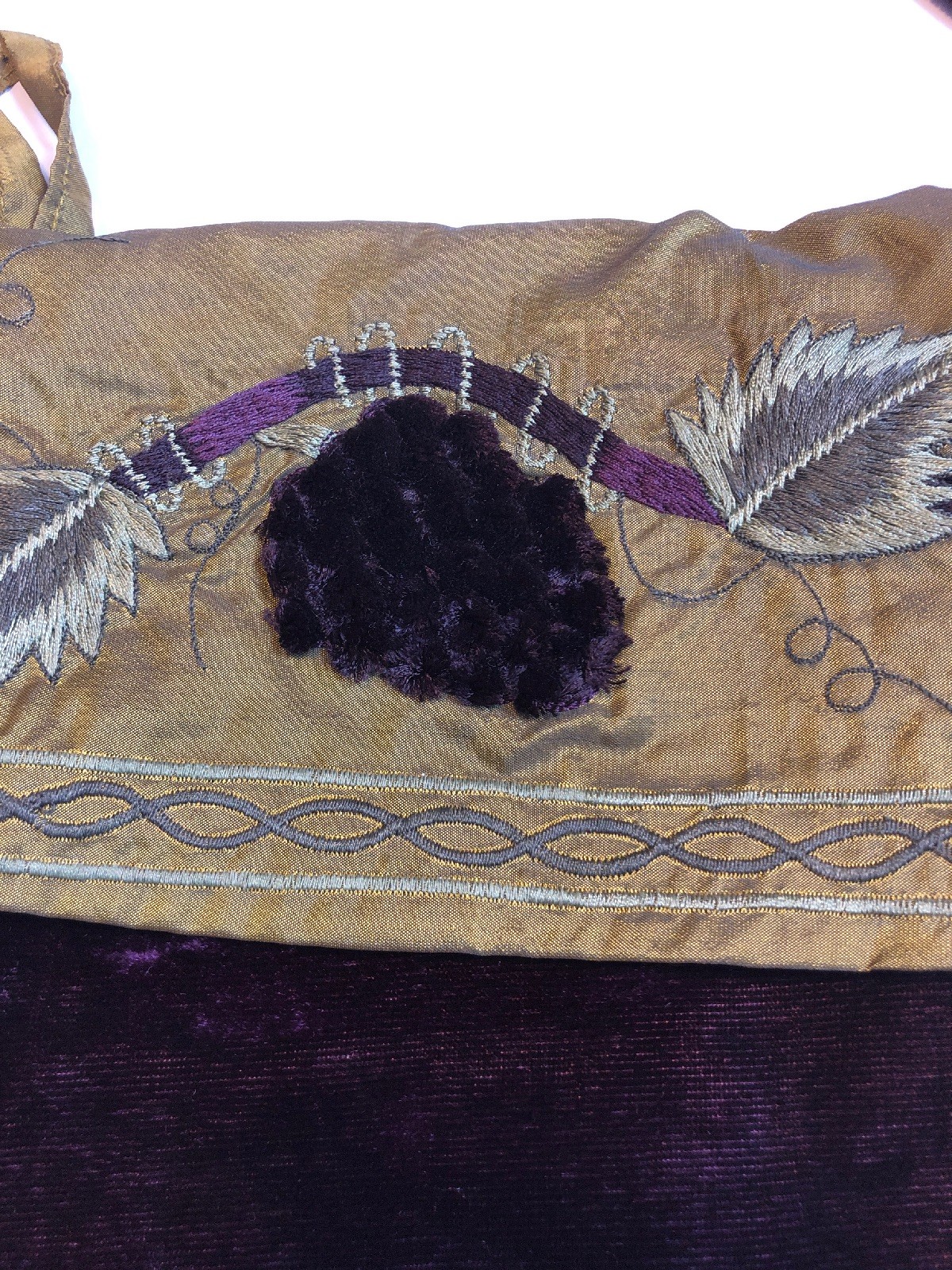 2 Christmas Stockings Wine Lover Wine Velvet Olive Green W Grapes Cannon Falls