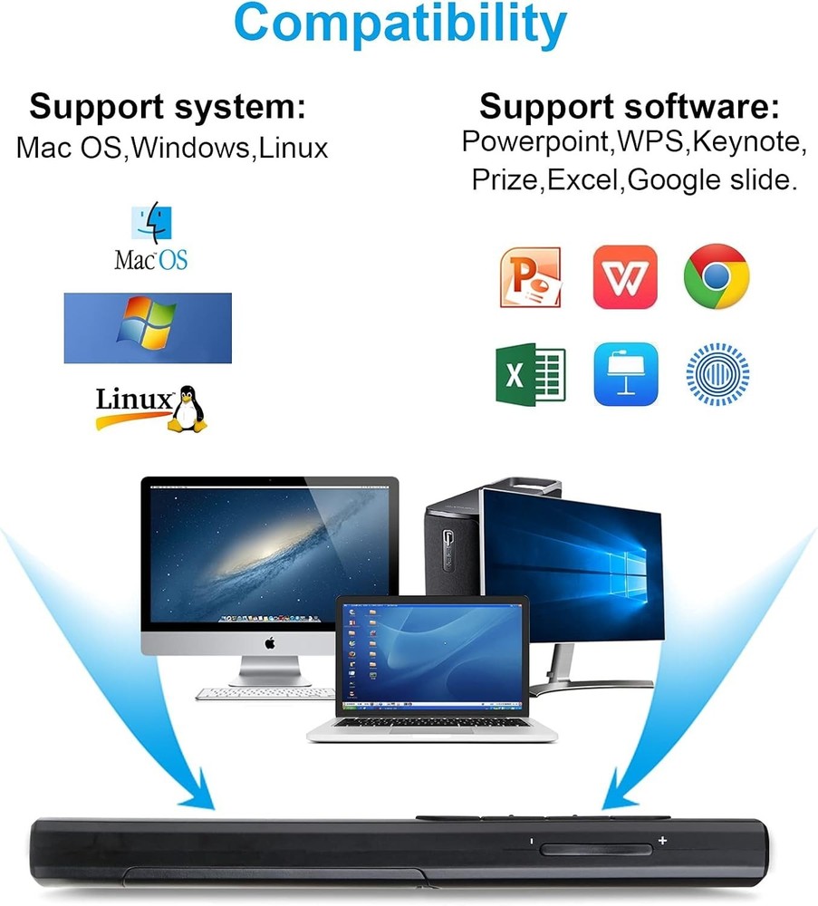 Multi-Functional Presentation Clicker for Keynote & PowerPoint — 328 FT Range