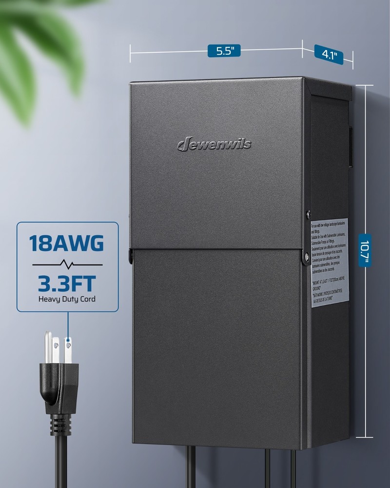 DEWENWILS 200W Low Voltage Landscape Lighting Transformer, 5 Lighting Modes