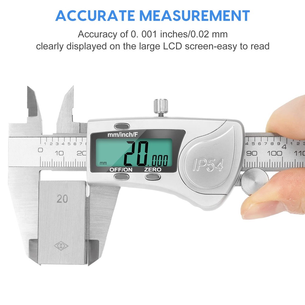 Digital Caliper Measuring Tool, IP54 Waterproof Electronic Micrometer ,