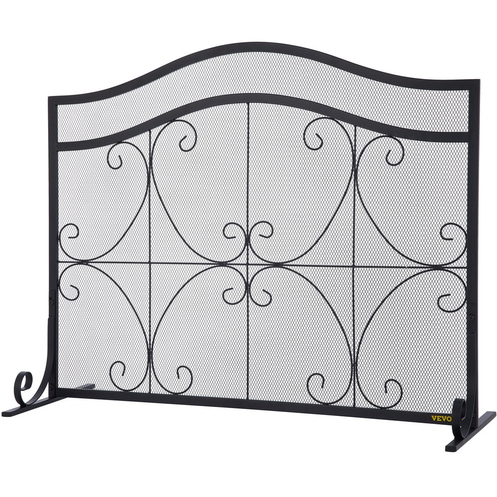 Fireplace Screen Spark Guard Protector Single Panel Free Standing Home Decor
