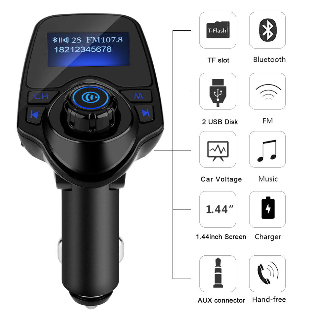 Bluetooth Wireless FM transmitter Adapter charger for Car Stereo Radio Speaker