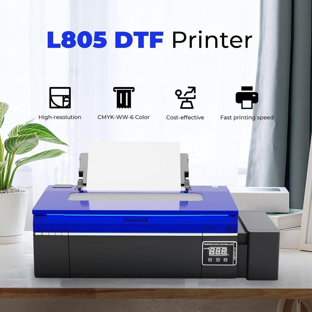 PUNEHOD DTF Printer A4 L805 Transfer Printing Machine with White Ink Circulation