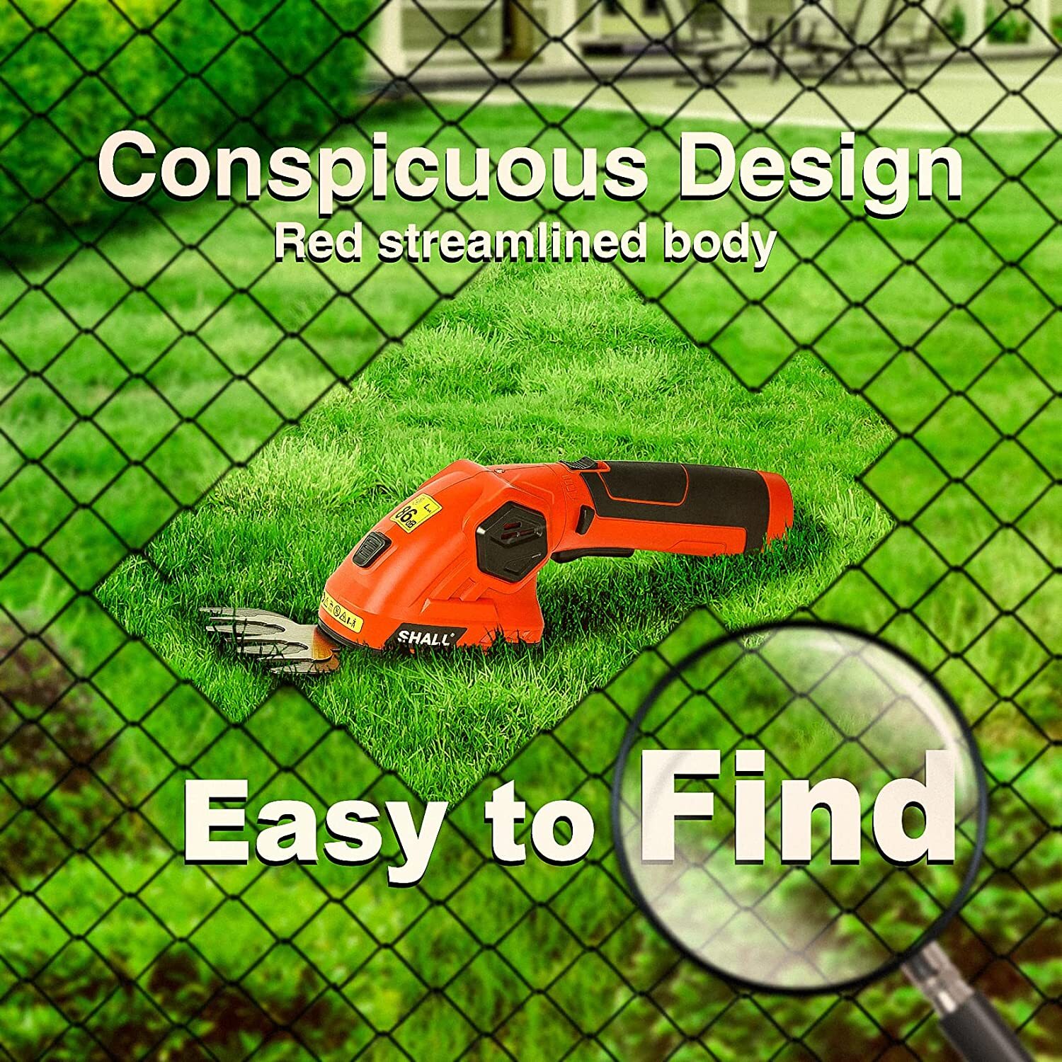 SHALL 7.2V Hedge Trimmer & Cordless Grass Shear-2 in 1 Handheld Grass Trimmer