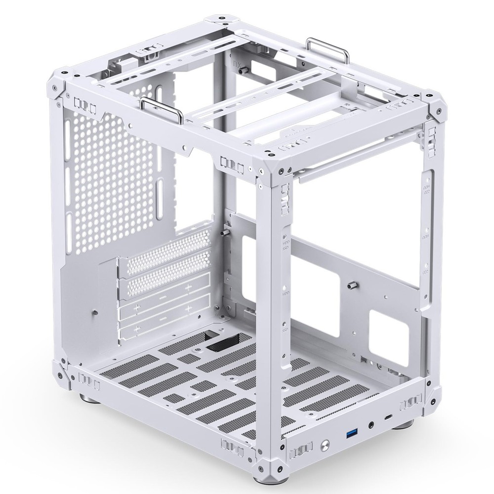 C6-ITX White Mini ITX Handled Mesh PC Case, Simple Compact Desktop ITX Chassi...