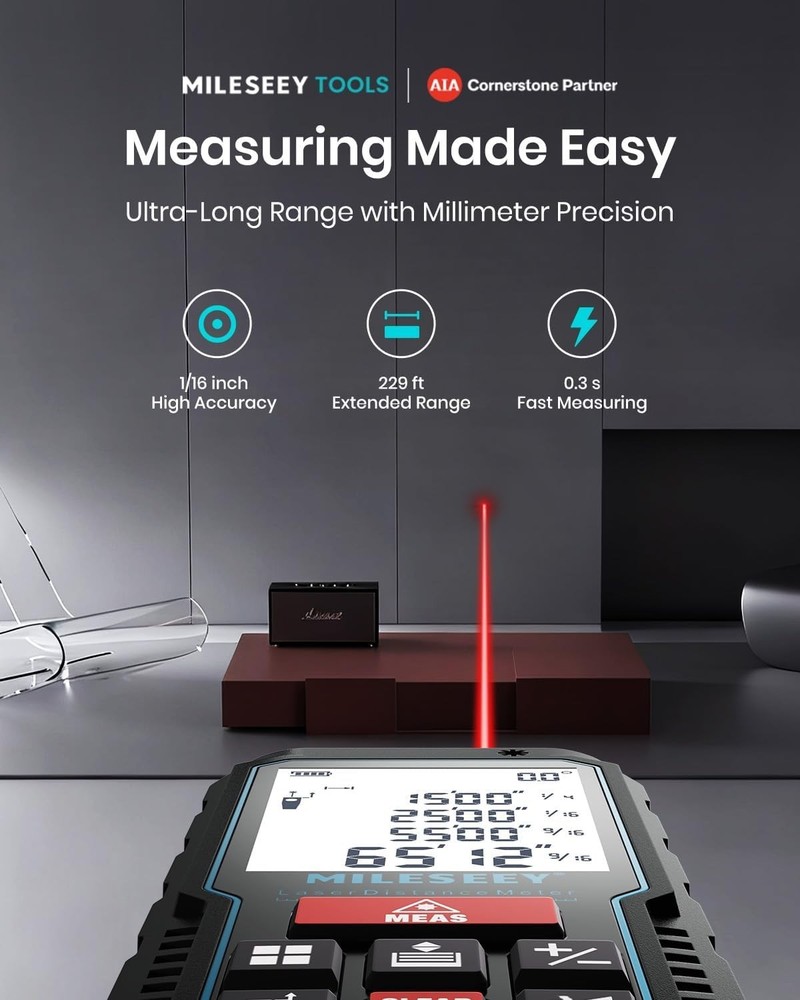 Portable 229ft Laser Measuring Tool with Angle Sensor - Perfect for Home & DIY