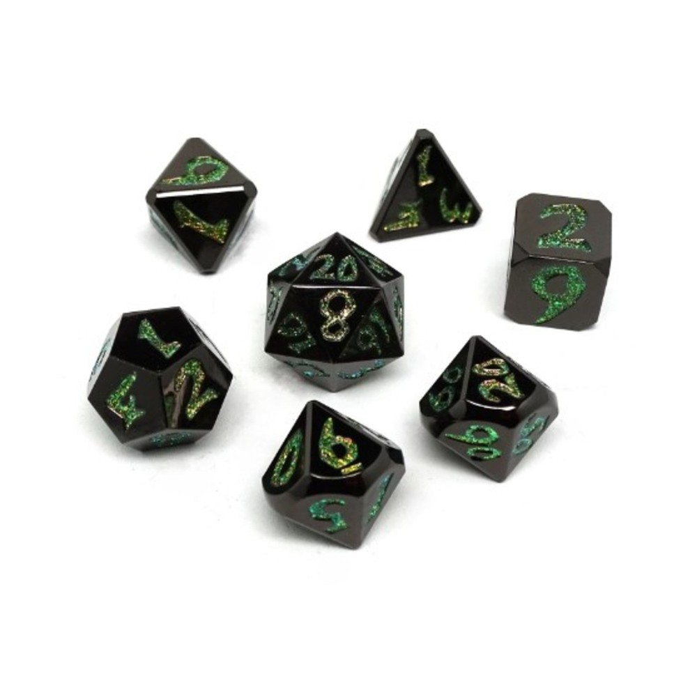 Medal Dice Poly Set Enchanted GreenPoly Set (7) New