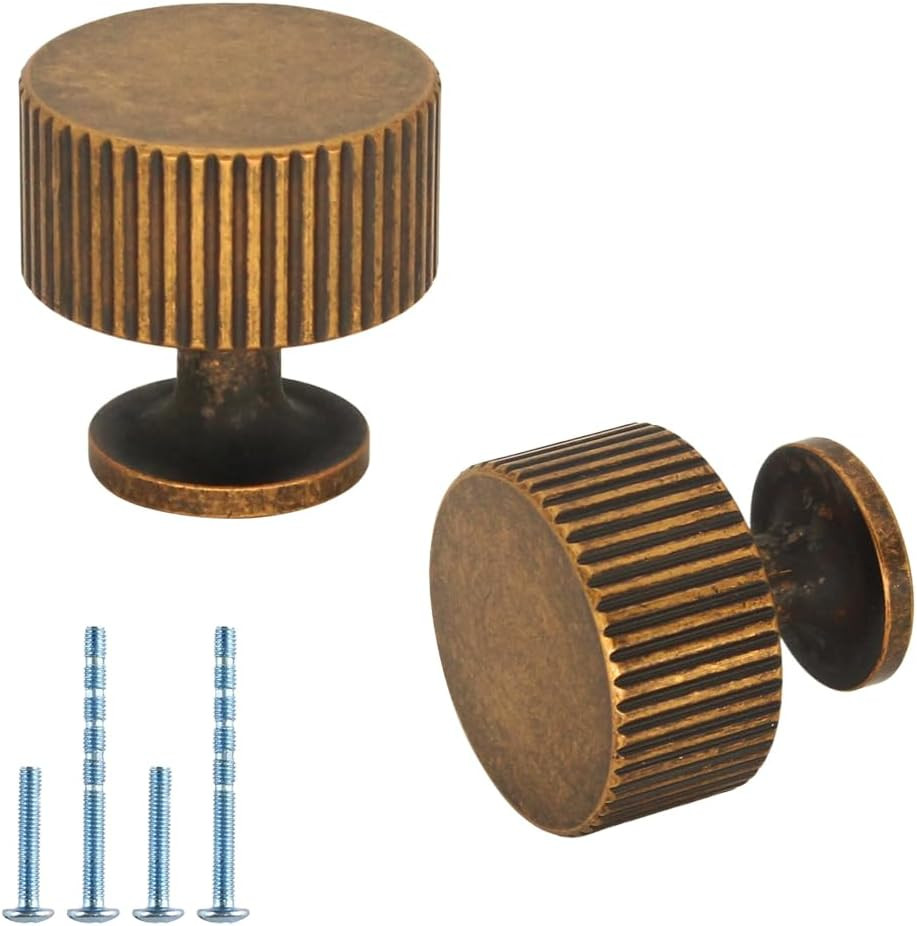 12 Pack Solid Vintage Antique Brass Cabinet Knobs Dresser Knobs, Drawer Pulls fo