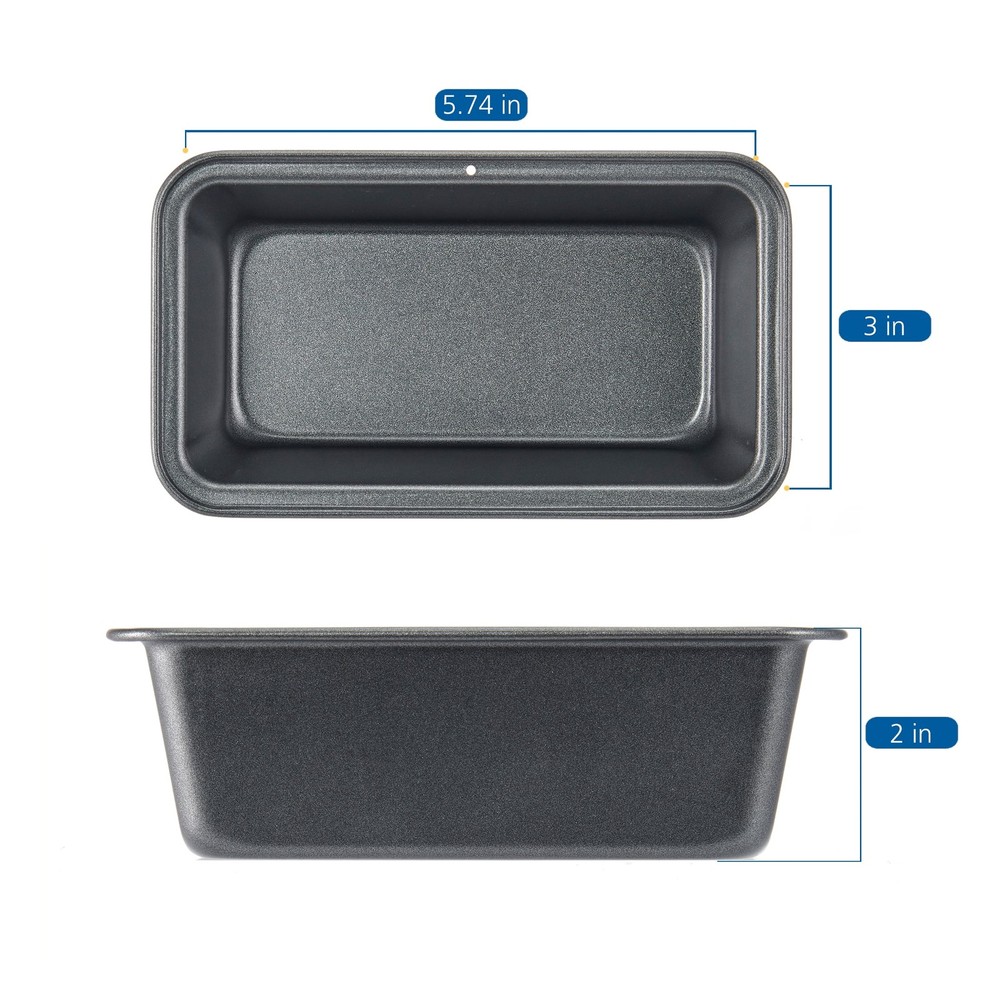 Nonstick Mini Loaf Pan 5.7x3x2 inch 2 Pack Small Bread Baking
