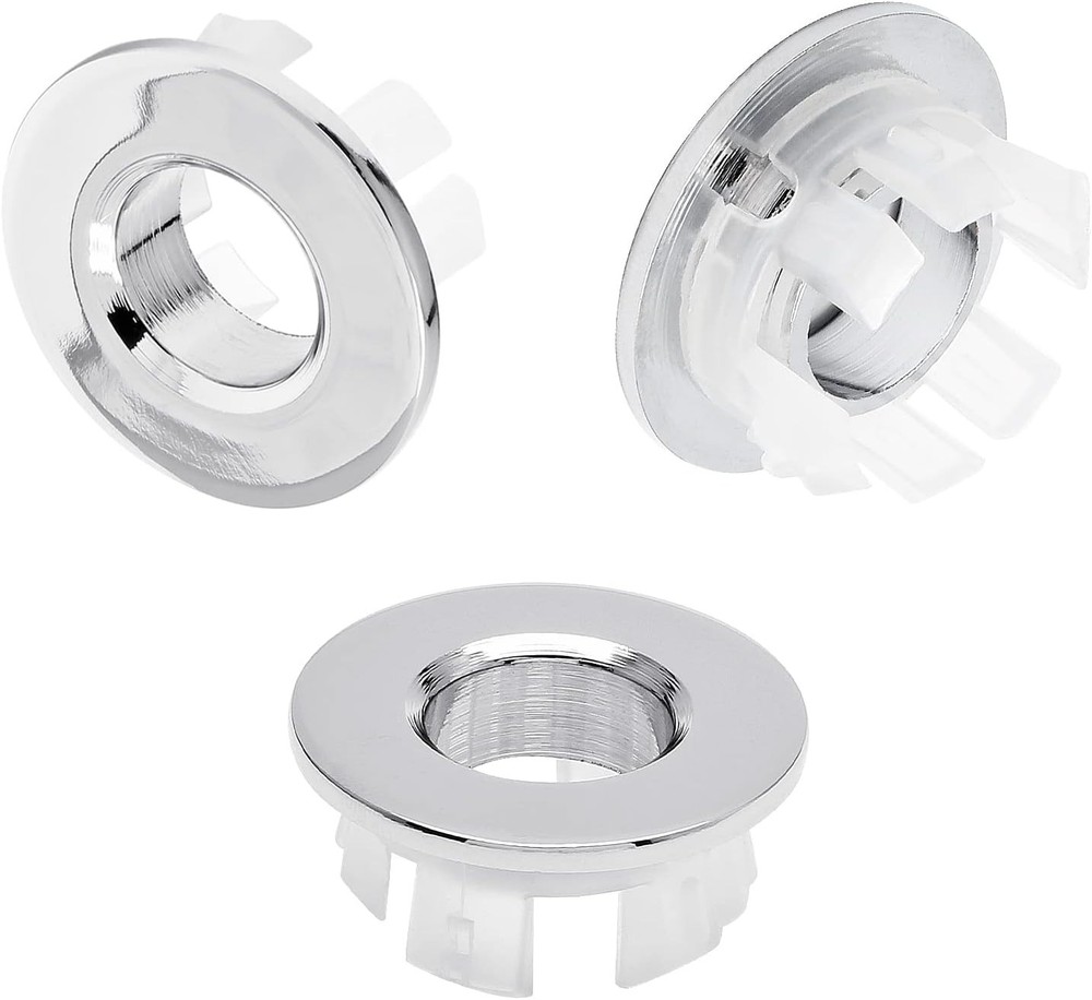 4pc Bathroom Sink Overflow Trim Ring, Plastic Mesh Hole Trim Ring for Kitchen
