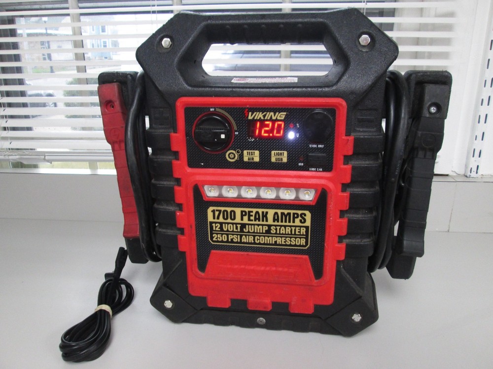 VIKING 1700 PEAK AMP 18V JUMP STARTER PACK + AIR COMPRESSOR - UNTESTED