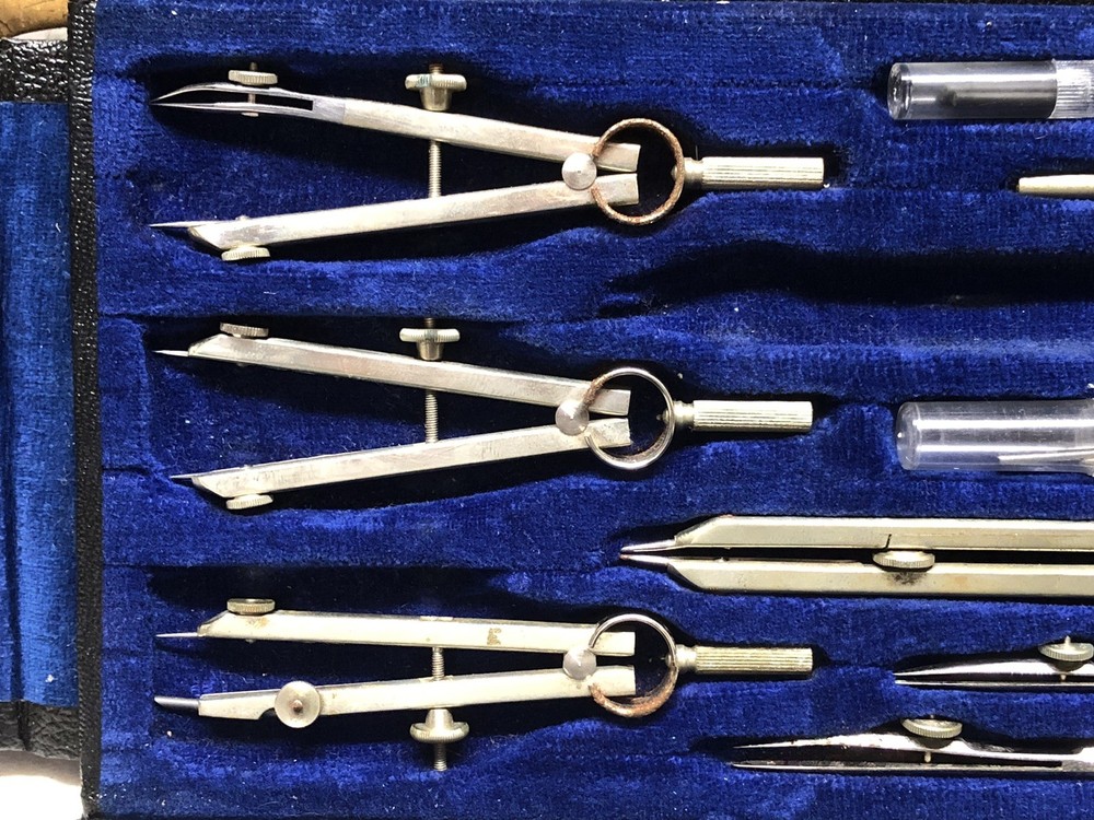 Vtfg Compass #807 Drafting Engineering Drawing Tool Set US Government Incomplete