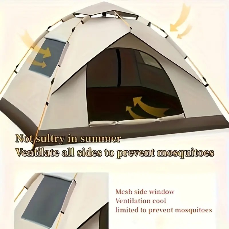 3-4 Person Automatic Camping Tent Hiking Instant Canopy Pop Up Tents Waterproof