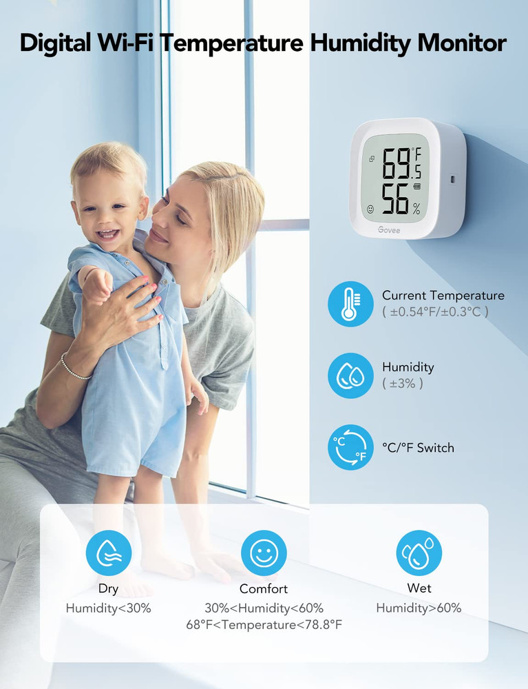 Wifi Thermometer Hygrometer H5103, Indoor Bluetooth Temperature Humidity Sensor