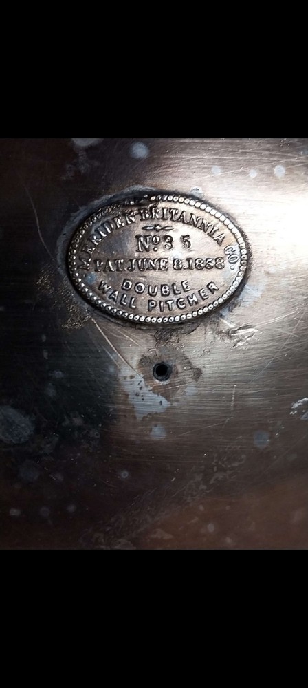 Silver-plated Victorian water pitcher with ice chamber, circa 1870s