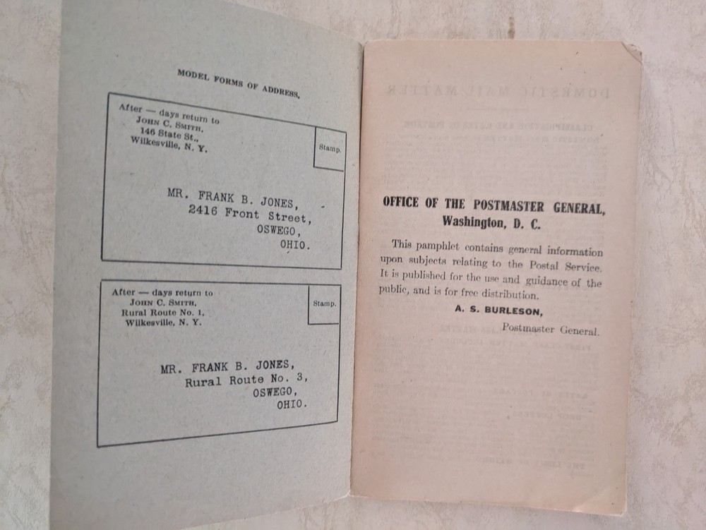 Postal Information ( July, 1914 ) 7th Edition - POST OFFICE DEPARTMENT USA