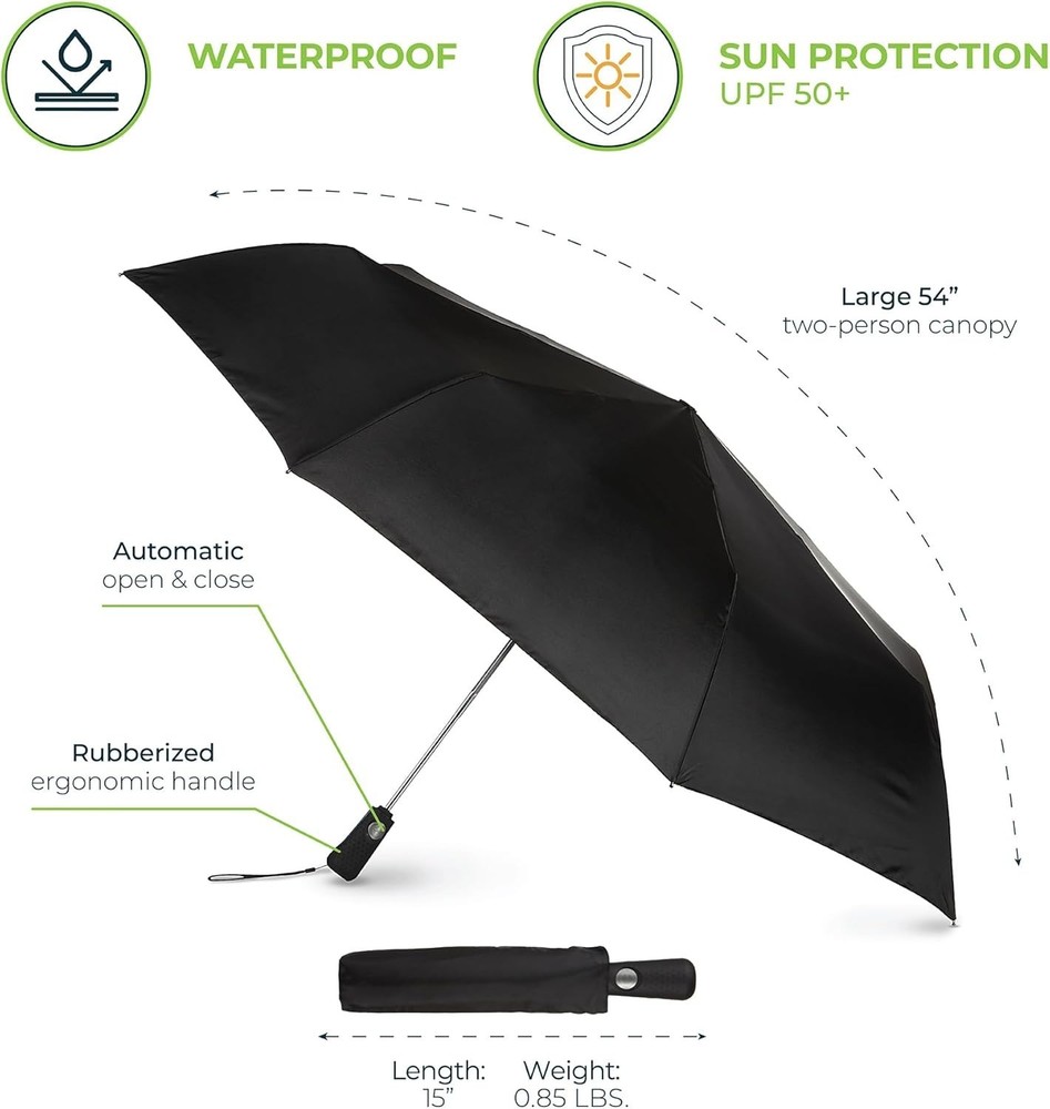 Large Compact Windproof Golf Umbrella for Rain Oversized Auto Open Close