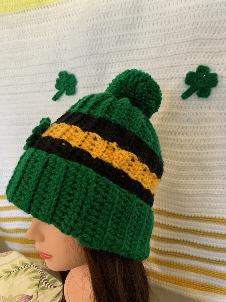 Handmade St. Patrick day beanie crochet
