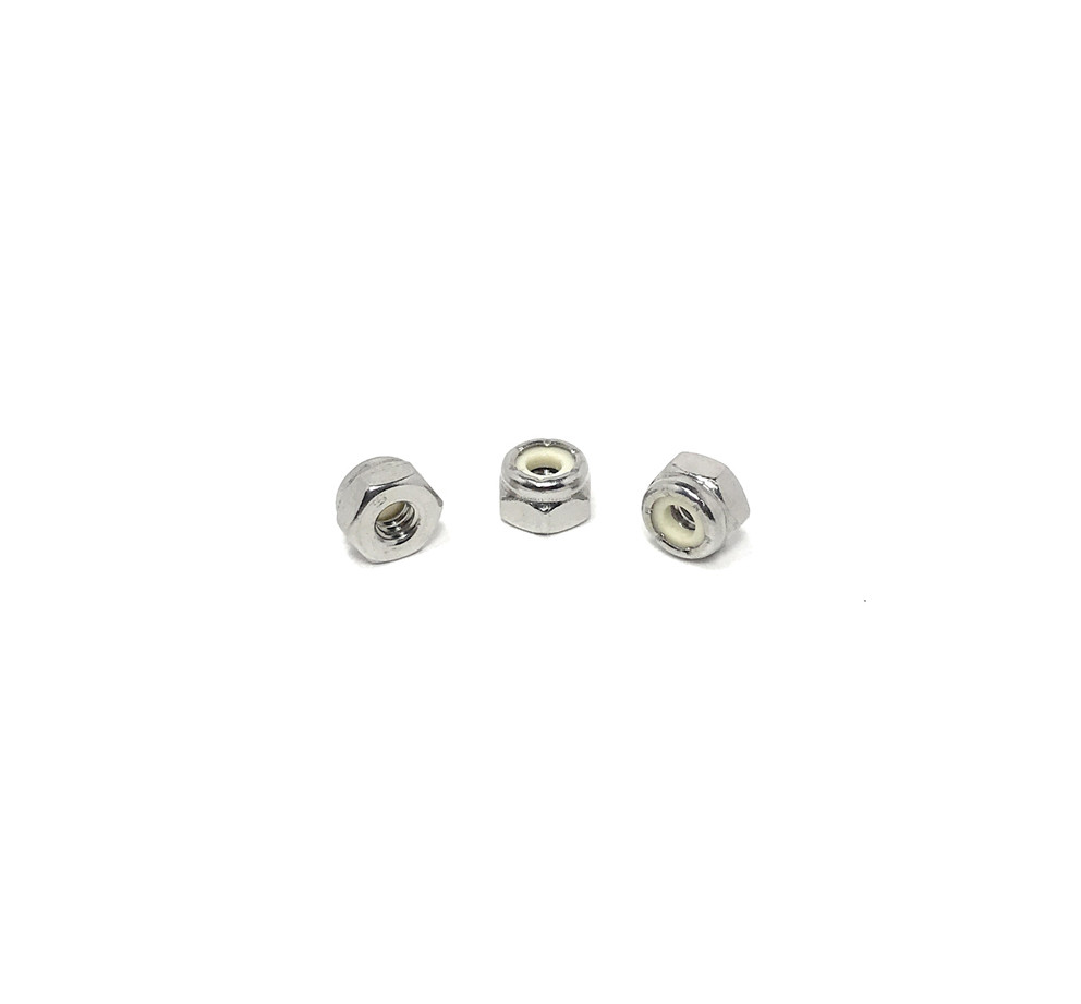 (100) 10-24 Stainless Steel Nylon Insert Lock Nuts - Locking Hex Nuts 10-24