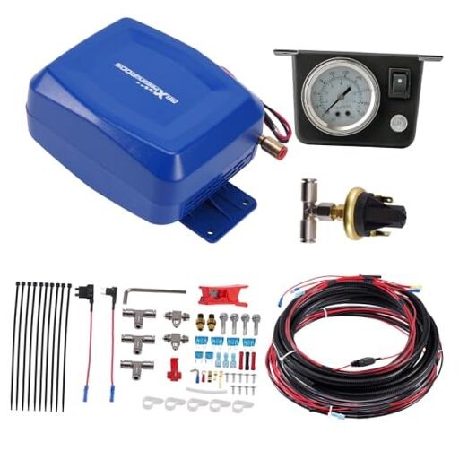 maXpeedingrods On Board Air Compressor System with Low Pressure Sensor Blue
