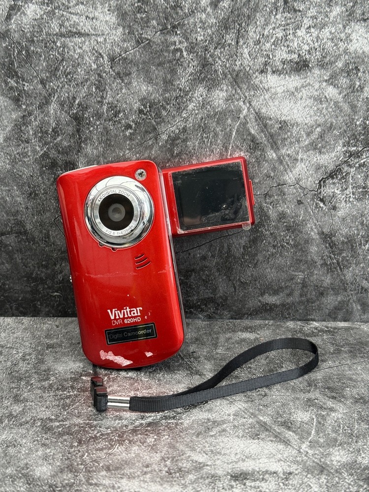 Vivitar DVR-620HD Compact Digital Video Recorder Red Tested