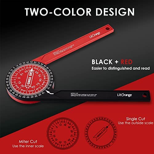 Aluminum Miter Saw Protractor Plus | 8.7-Inch Angle Finder Featuring 1 Pack