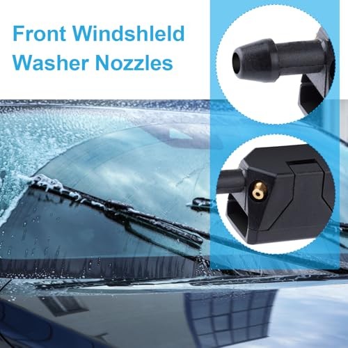 2pcs Adjustable Windshield Washer Nozzles, 3-Way Universal Aimable Car Front