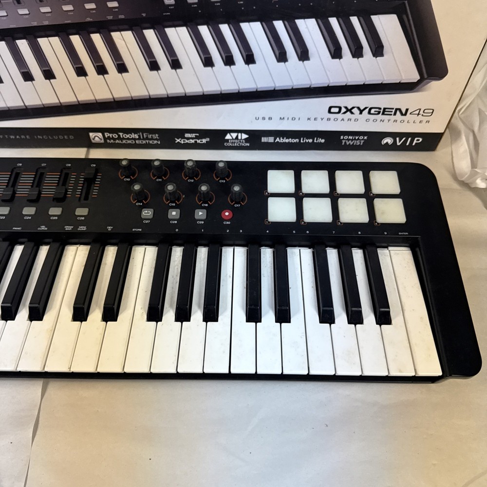 M-Audio Oxygen49 MIDI Keyboard Controller w/ USB Cable Tested Working