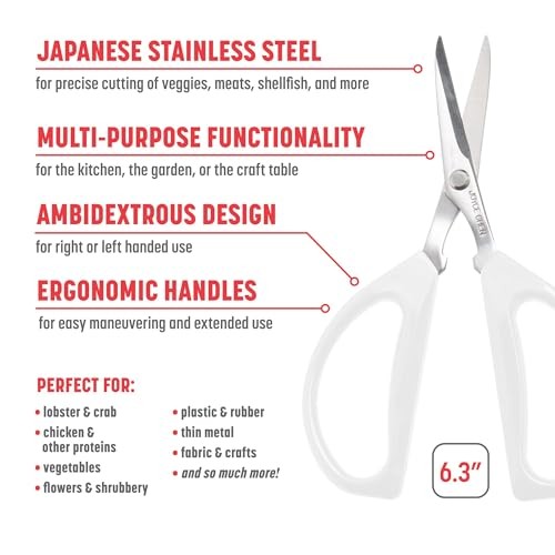 Joyce Chen Kitchen Scissors High Carbon Stainless Steel Multi Purpose 1 Pack