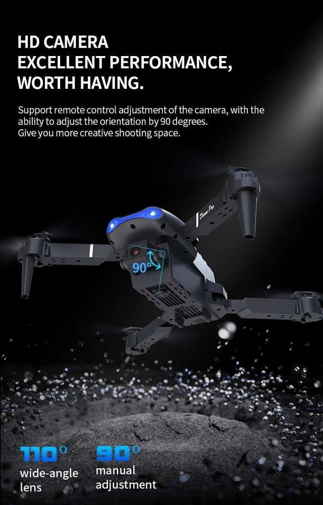 Falcon X 4K Drone with Remote LCD Screen Foldable Camera 3 Batteries