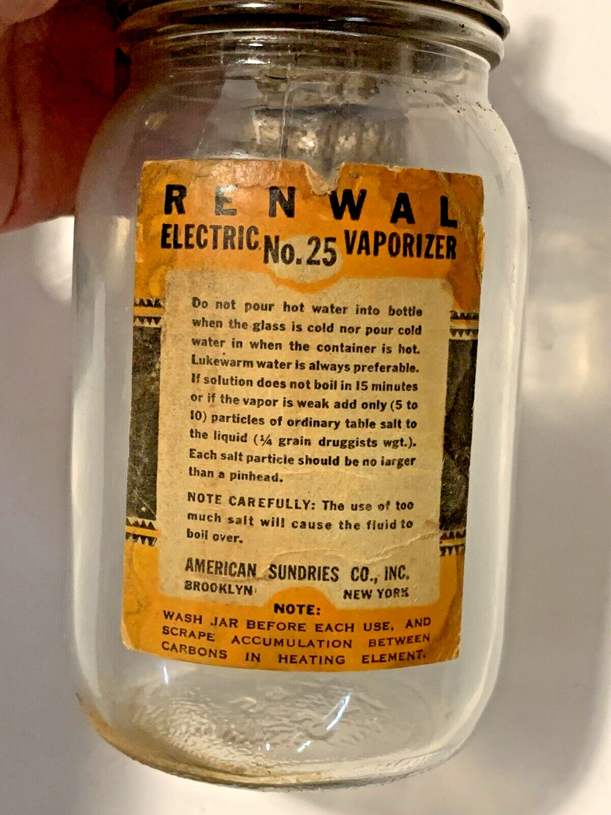 VTG Renwal Electric Vaporizer No. 25 with original Box circa 1927-1938 UNTESTED