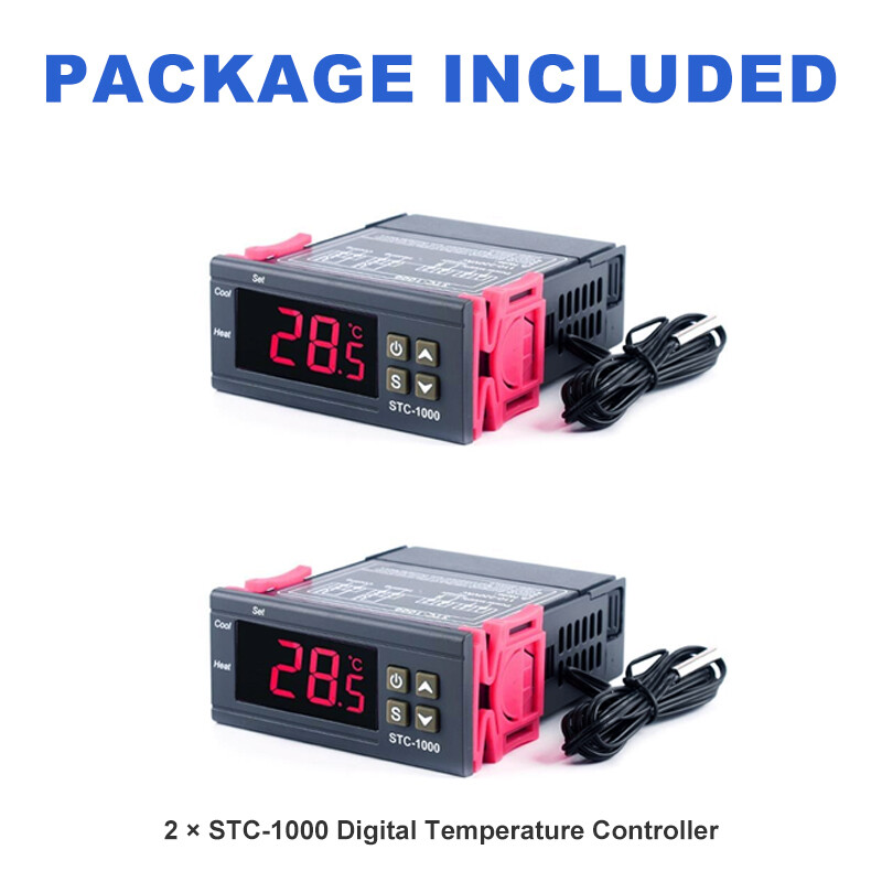 2pcs STC-1000 AC 110V-220V Digital Temperature Controller Thermostat With Sensor