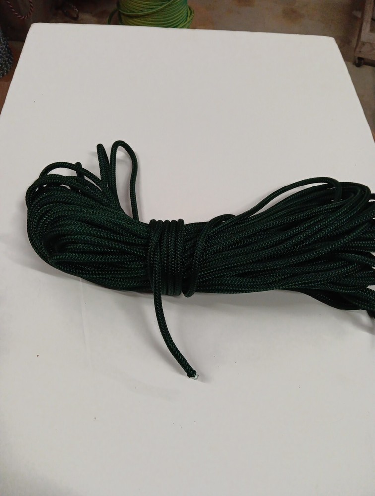 1/4 x 200 ft. Double Braid-Yacht Braid polyester rope. Hunter Green