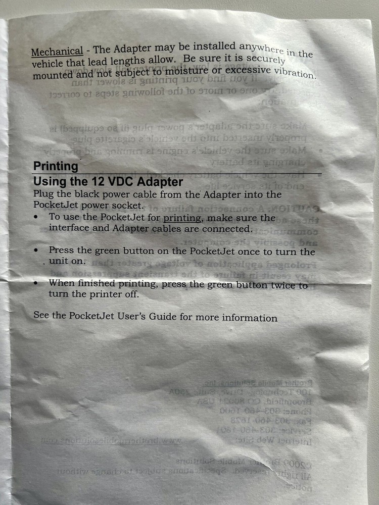 SETUP INSTALL CD ROM DISC & QUICK REFERENCE FOR BROTHER POCKETJET.3PLUS PRINTER