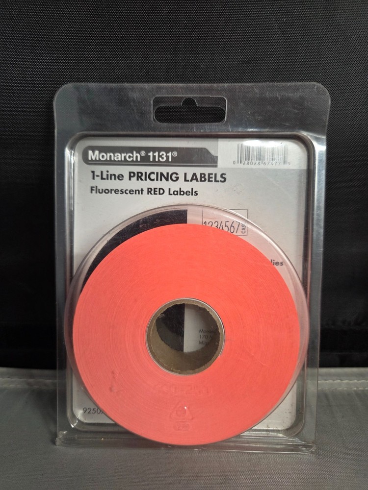 Monarch 1131 Pricing Label One Replacement Roll Fluorescent Red 2500 Per Roll