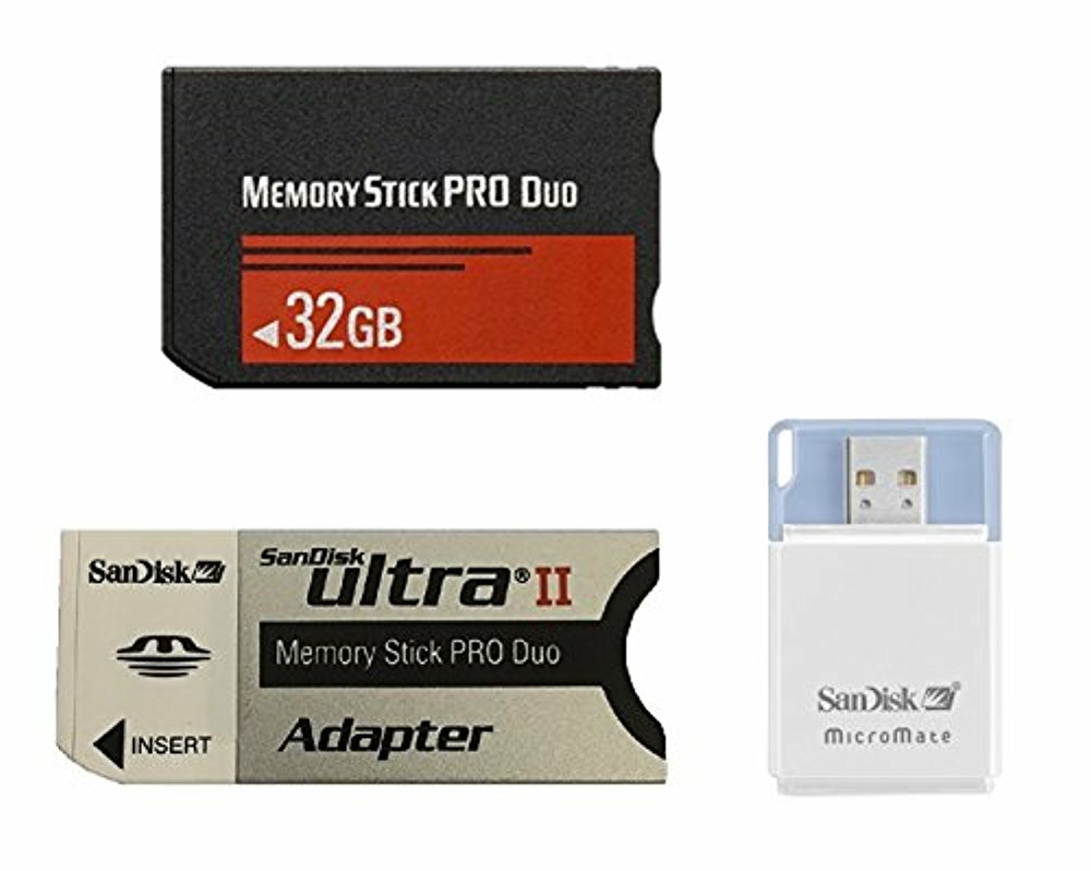 32GB Memory Stick PRO Duo Flash Memory Card Plus Micromate reader and Adapter