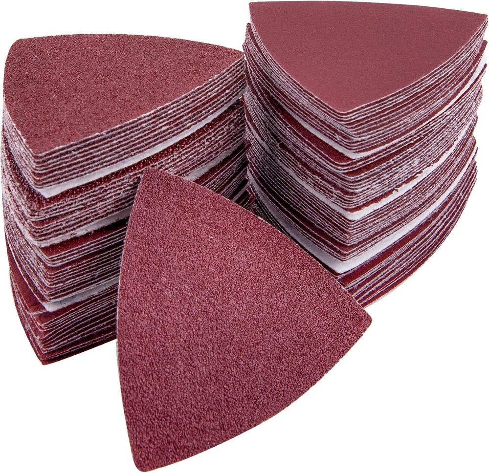 AUSTOR 100 Pieces Triangle Sanding Pads Triangular 3- 1/8 Inch, Assorted
