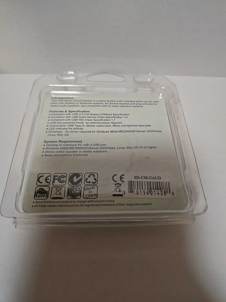 External USB Stereo Sound Adapter for Extra Audio Source