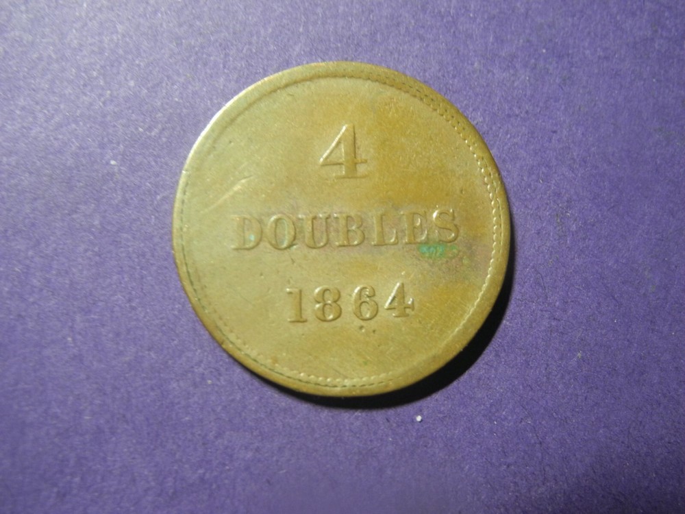 GGY53 - GUERNSAY - 4 DOUBLES - 1864