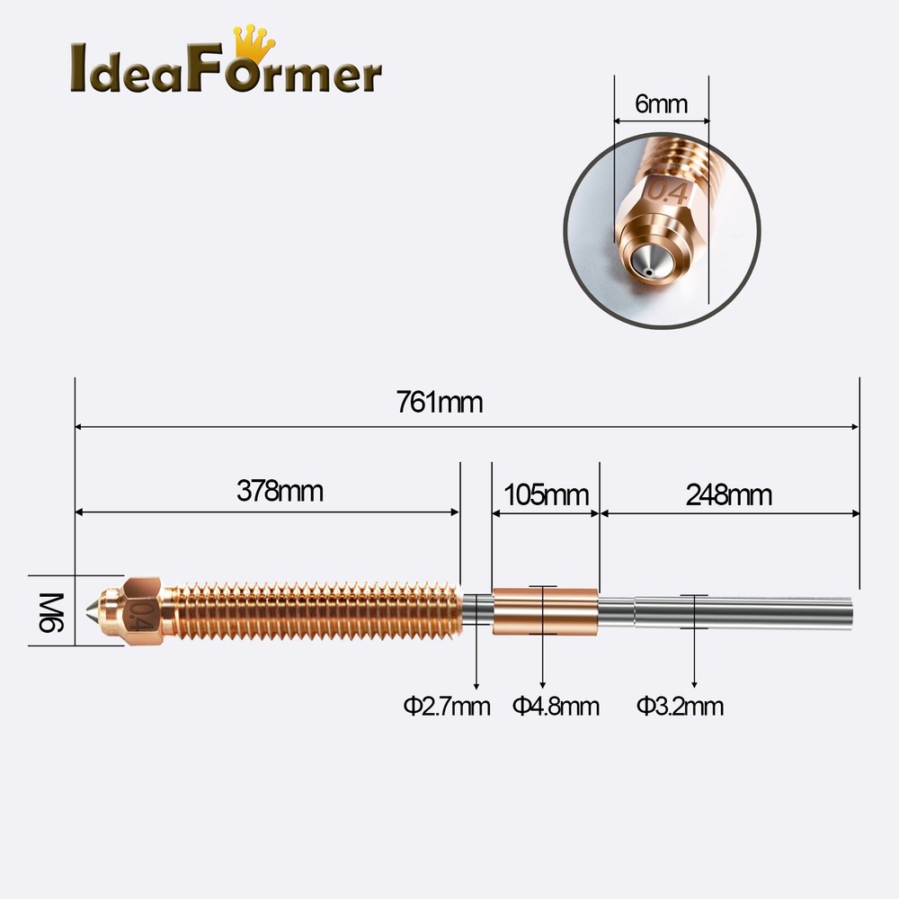Ideaformer Quick-Swap Integrated Nozzle 0.4mm for Creality K2 Plus Printer